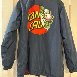 RARE Santa Cruz Navy Windbreaker with Monster Graphic